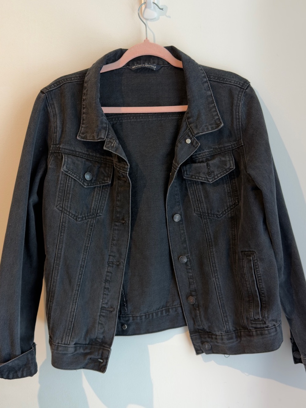 Brandy Melville Black Washed Denim Jacket - Picture 2 of 5